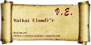 Valkai Elemér névjegykártya